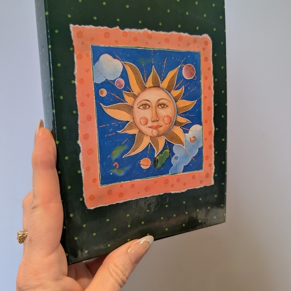 Sun and Moon Art Print on Green Canvas - Picture 2 of 7